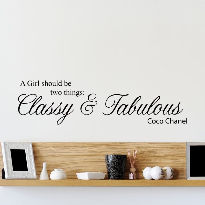 Classy And Fabulous Coco Chanel Quote Wall Sticker / Decal - World of Wall  Stickers