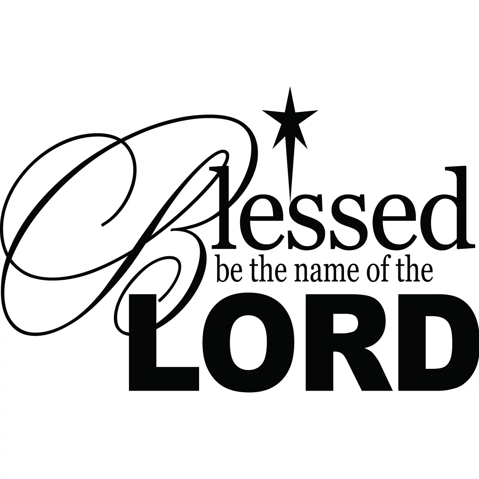 Blessed be the name religious quote wall sticker decal world of